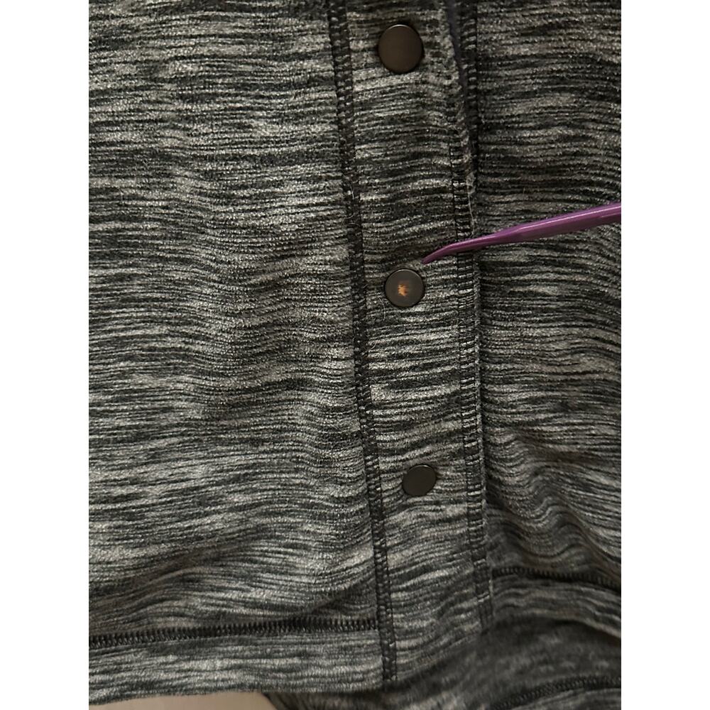 Mountain Hardwear Womens Fleece Hoodie Jacket Snap Buttons Heather Gray Large - Picture 10 of 11